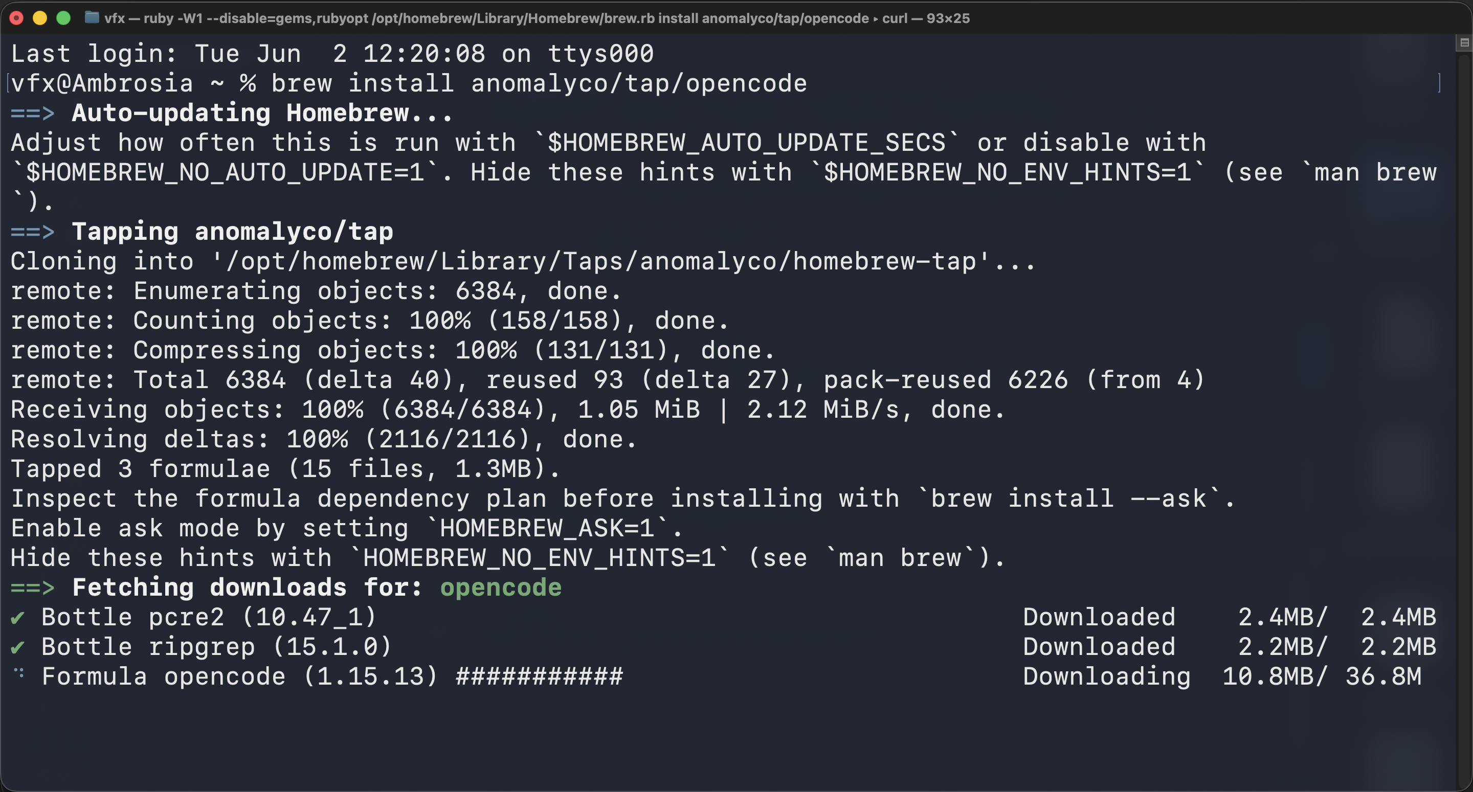 Brew OpenCode