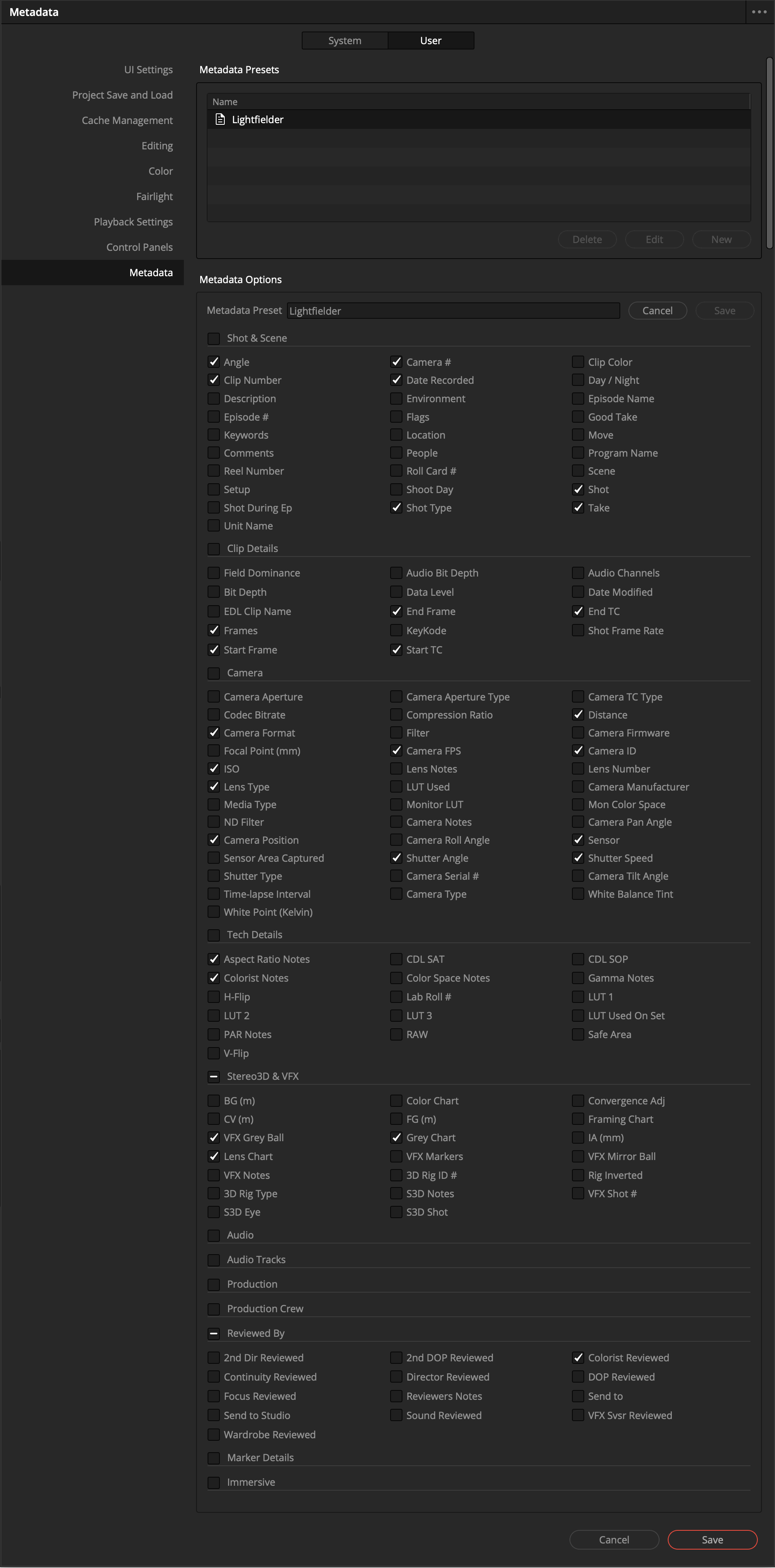 Metadata Settings
