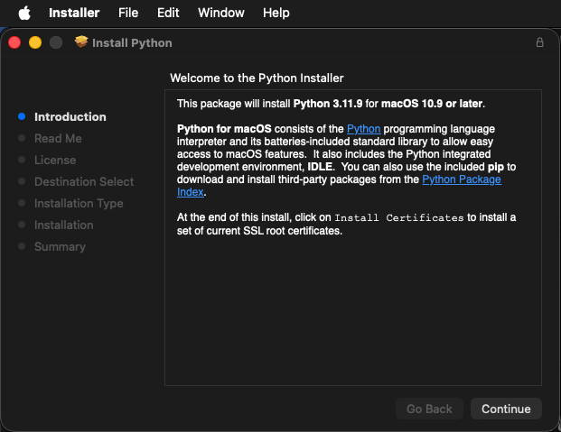 Python for macOS Installer