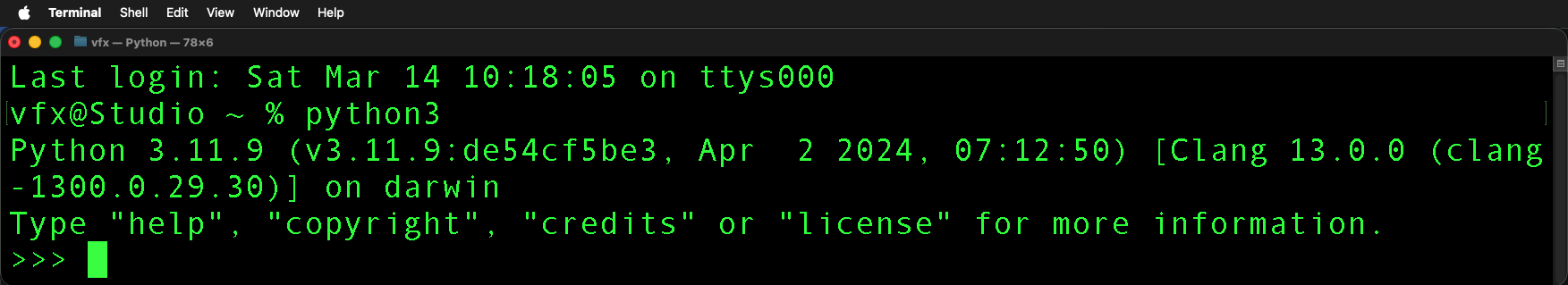 Python in Terminal