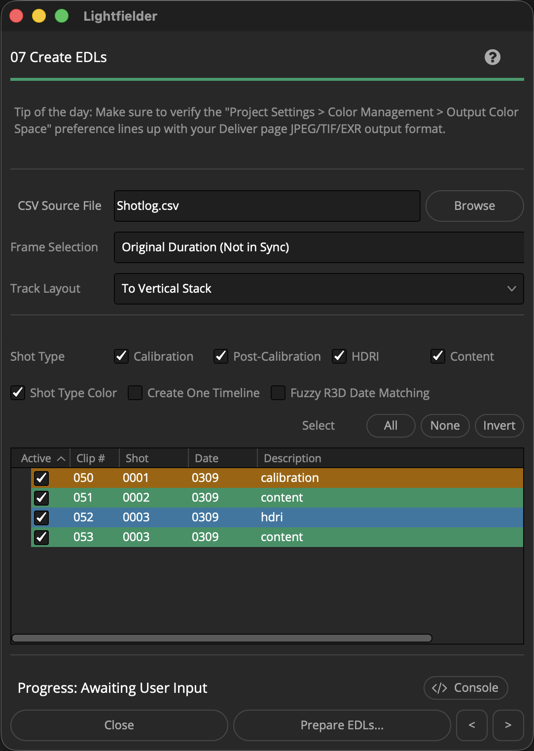 Create EDLs