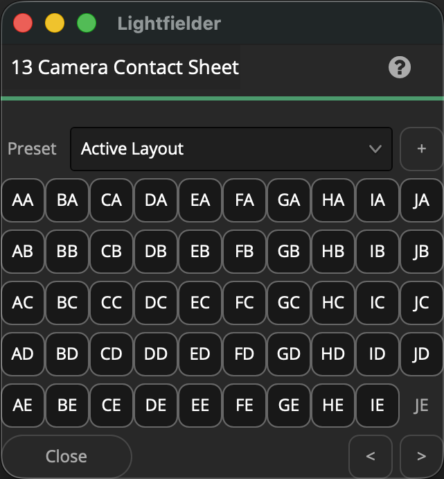 Camera Contact Sheet