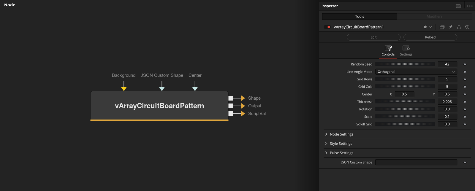 vArrayCircuitBoardPattern node
