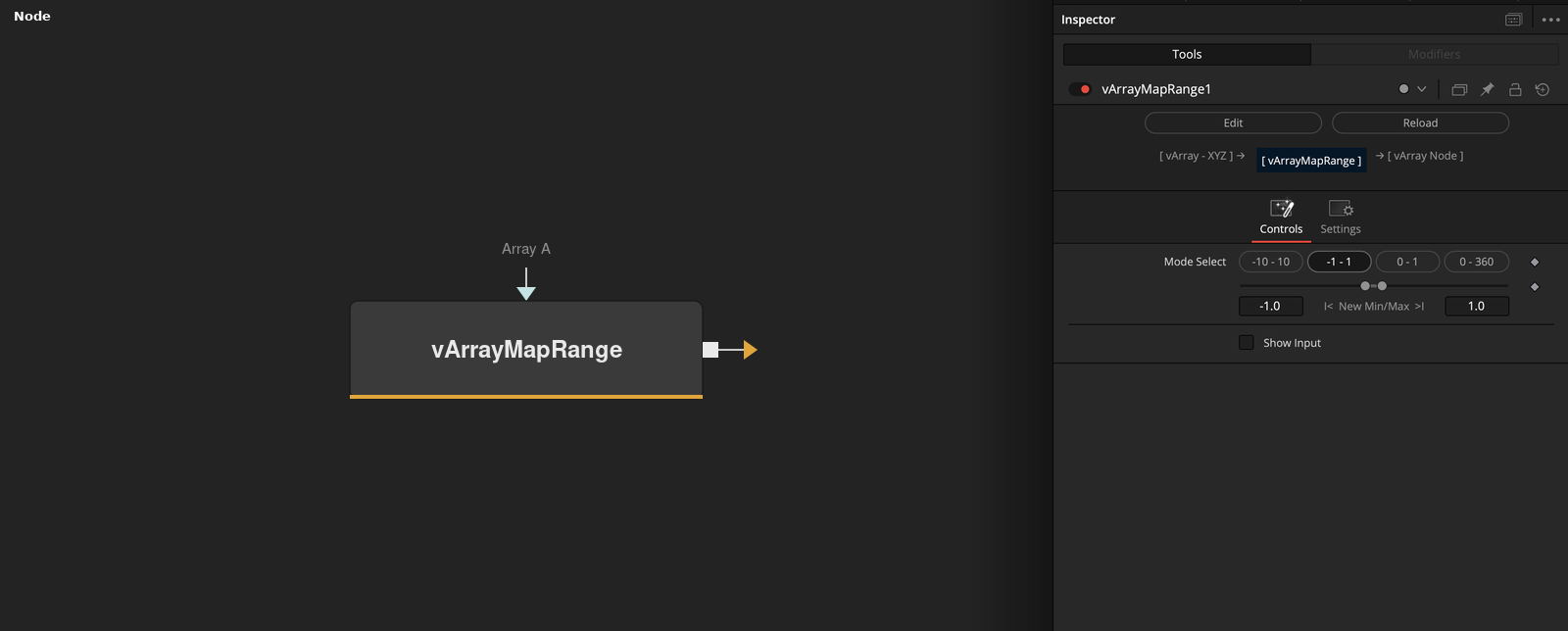vArrayMapRange node