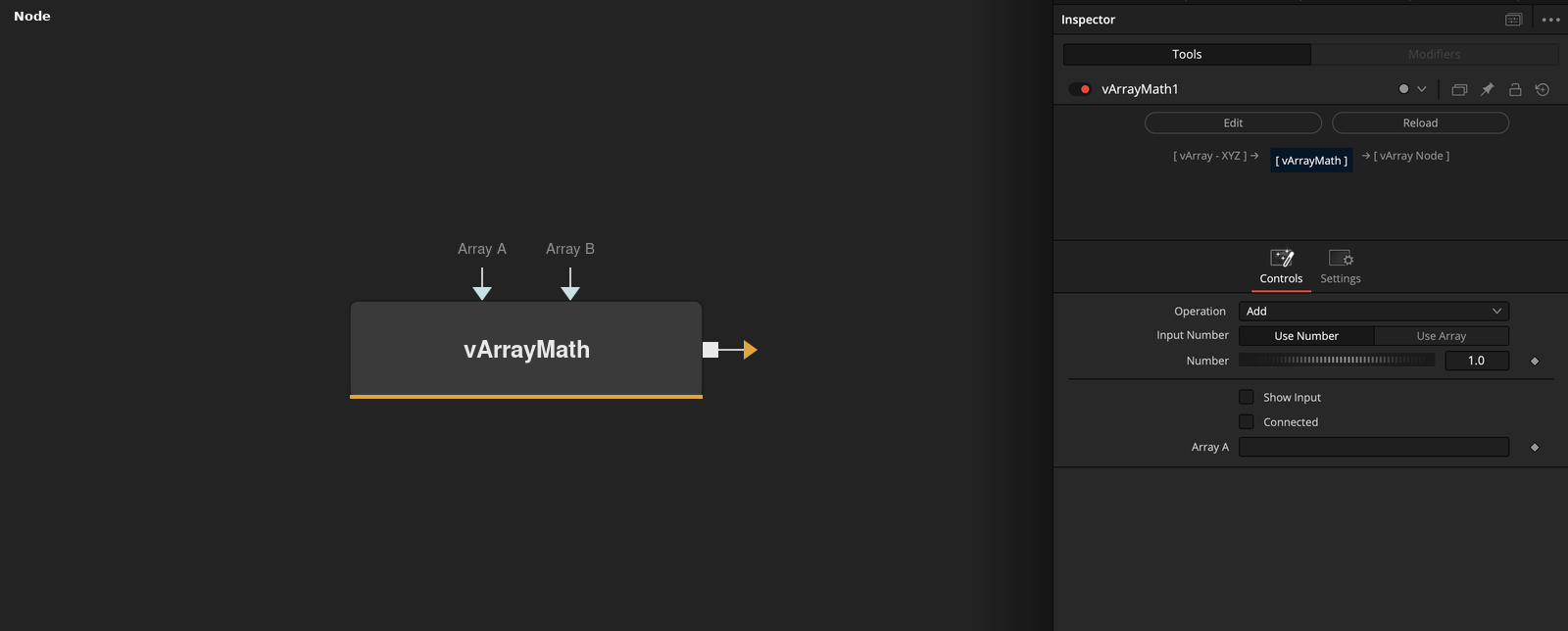 vArrayMath node
