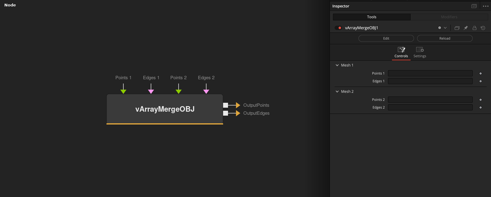 vArrayMergeOBJ node