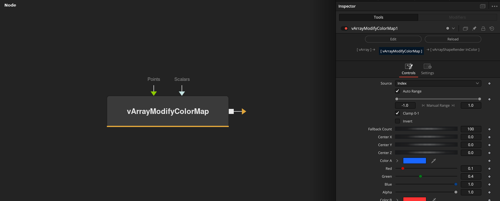 vArrayModifyColorMap node