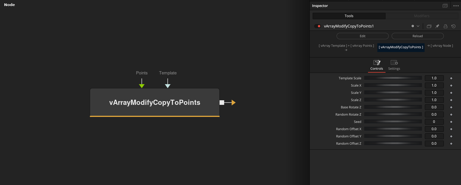 vArrayModifyCopyToPoints node