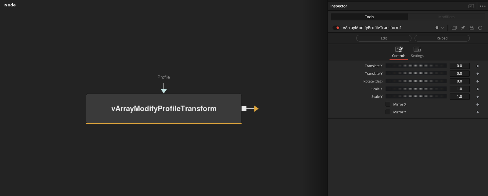vArrayModifyProfileTransform node