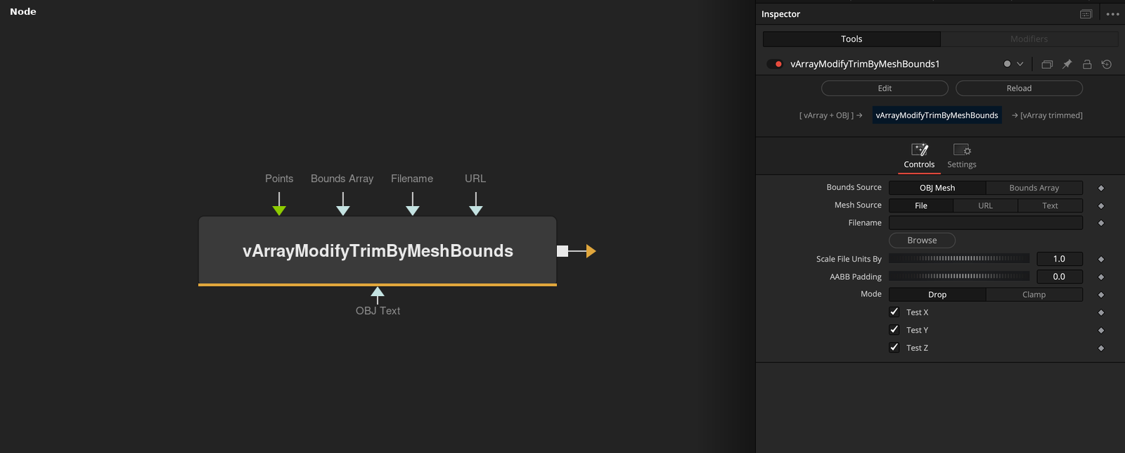 vArrayModifyTrimByMeshBounds node