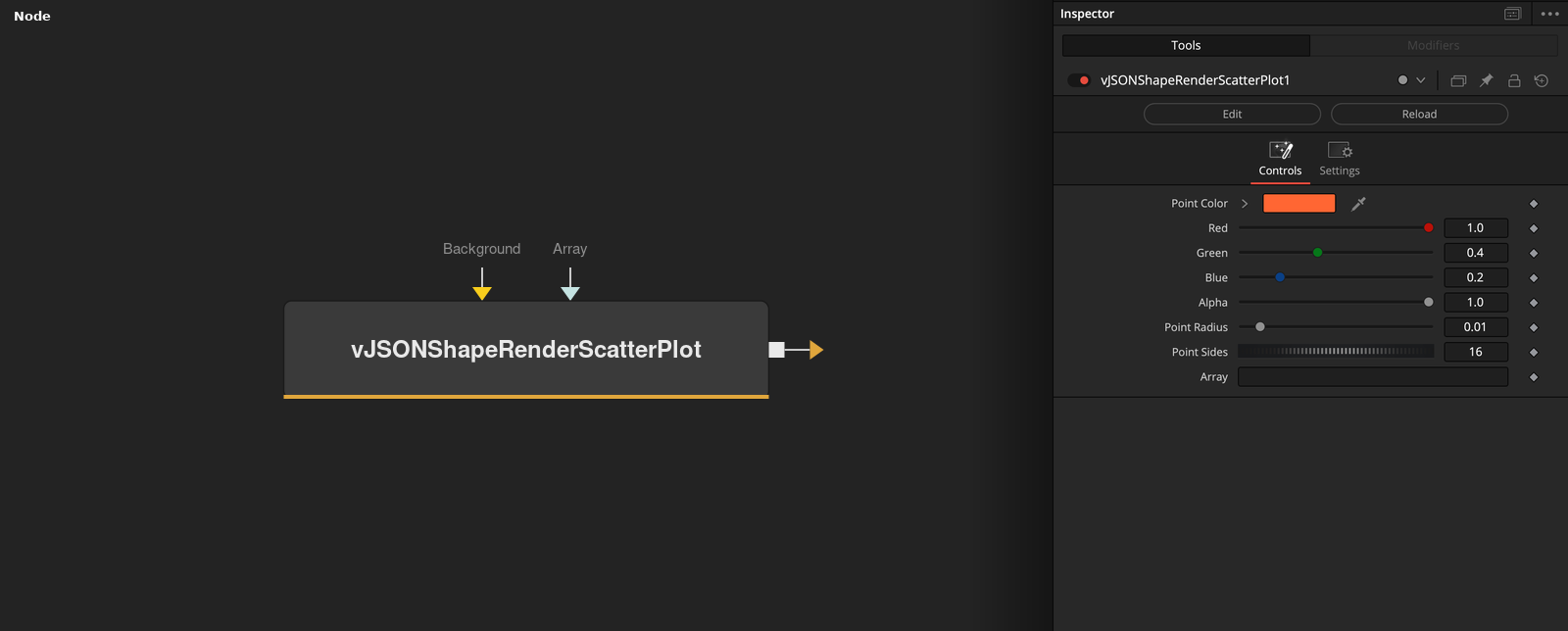 vJSONShapeRenderScatterPlot node