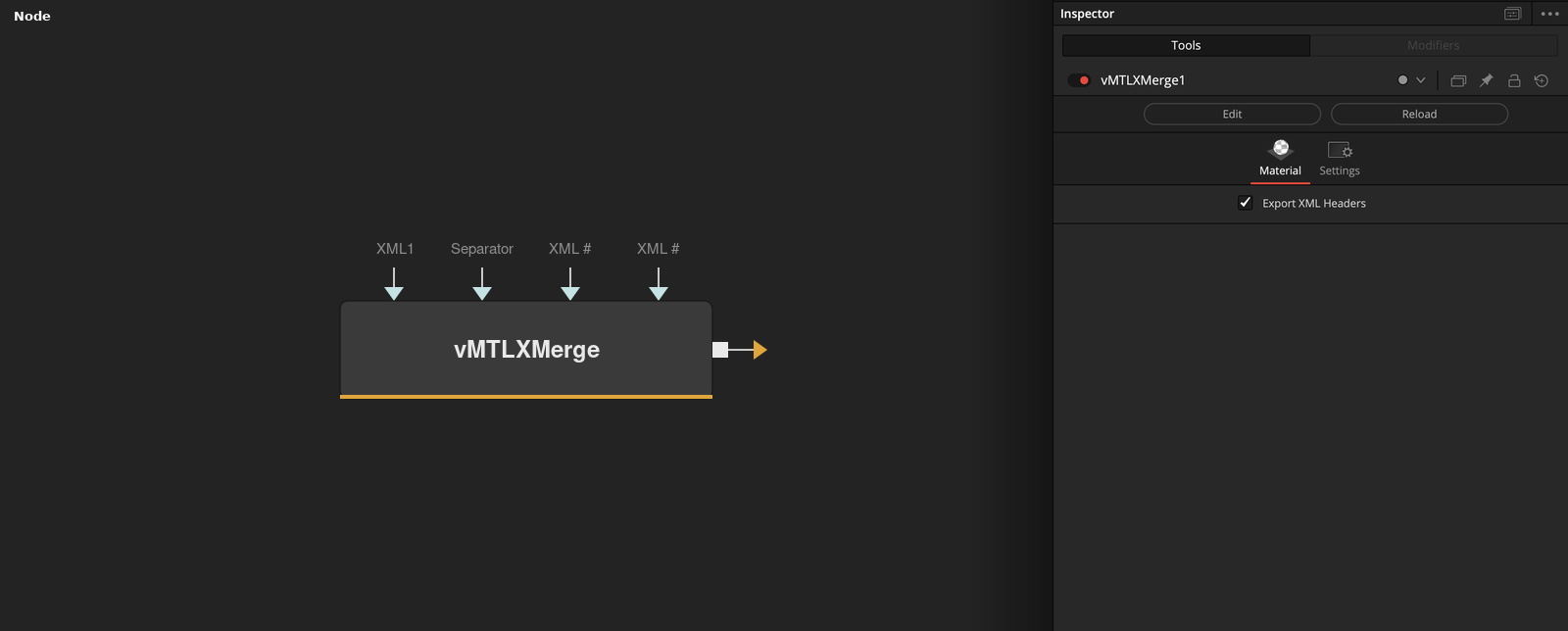 vMTLXMerge node