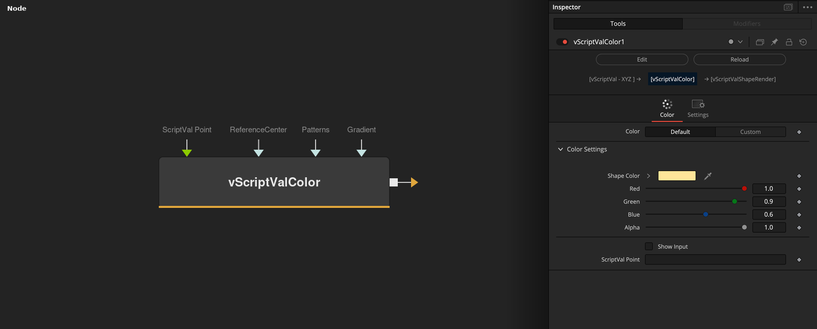 vScriptValColor node