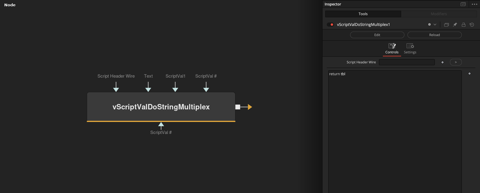 vScriptValDoStringMultiplex node