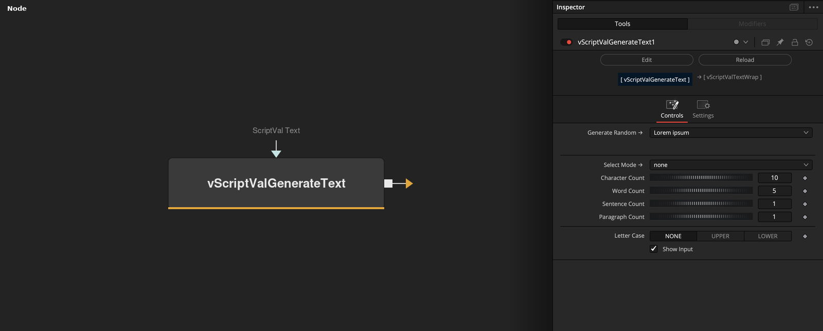 vScriptValGenerateText node