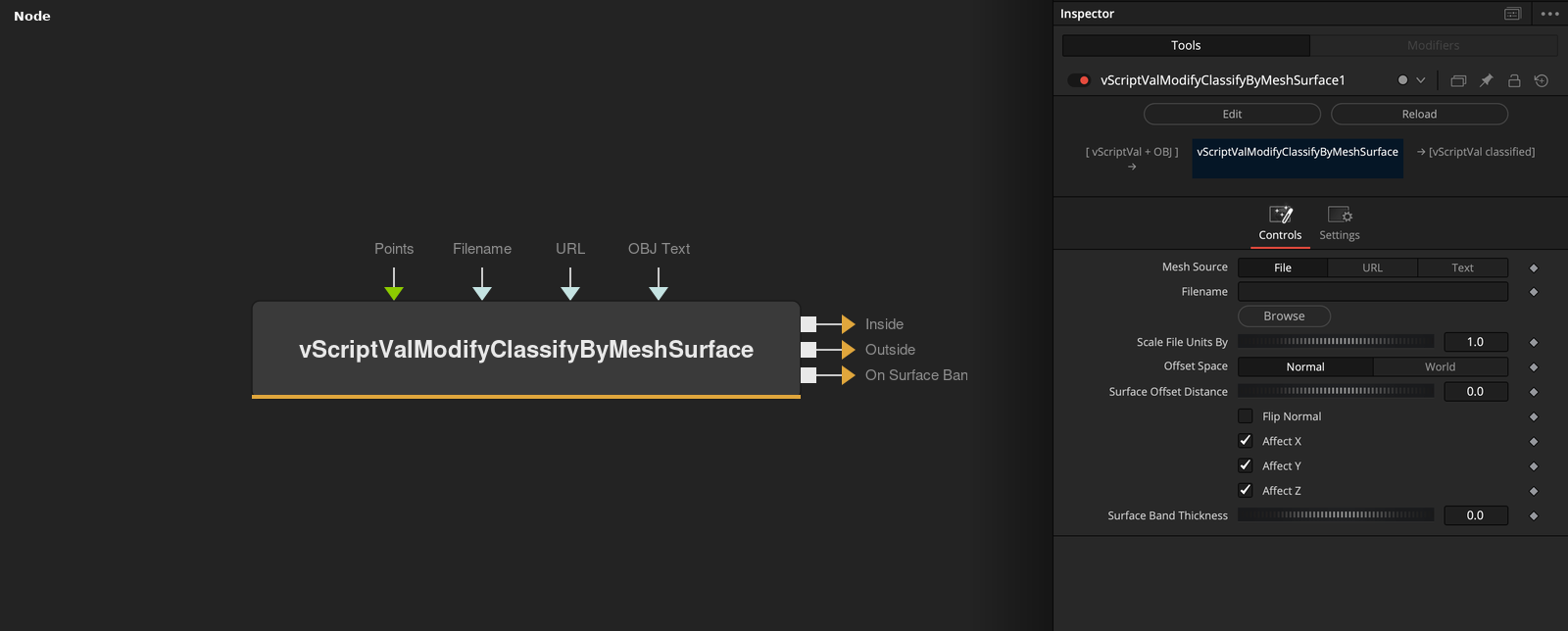 vScriptValModifyClassifyByMeshSurface node