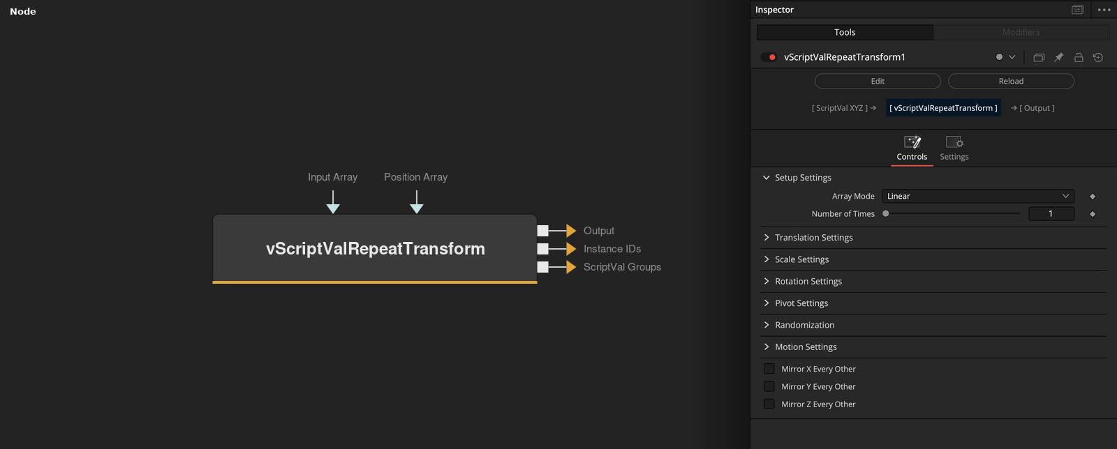 vScriptValRepeatTransform node