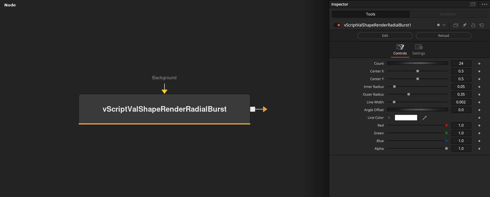 vScriptValShapeRenderRadialBurst node